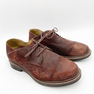 OLUKAI Men's Walino Oxford Shoe Lace Up Dark Wood Leather 10.5